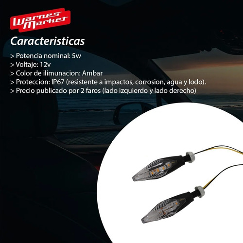 Imagen 3 de 10 de 2 Luz Giro Guiño Universal Faros Led Naked Yamaha Honda Ktm