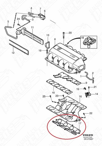 Junta Coletor Admissão Volvo 30720327 Original