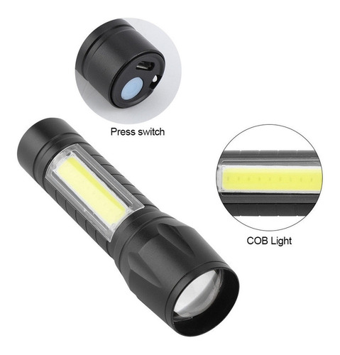 Imagen 2 de 6 de Linterna Recargable Con Imán Y Farol Usb
