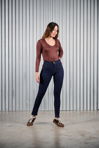 Pantalon Chupin Cenitho Azul Estatico Con Hilo Contratono