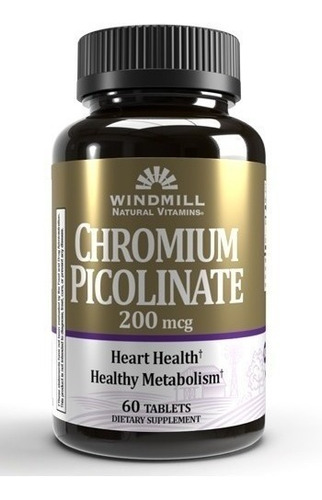 Chromium Picolinate Windmill Picolinato Cromo 60 Tabs 500mcg