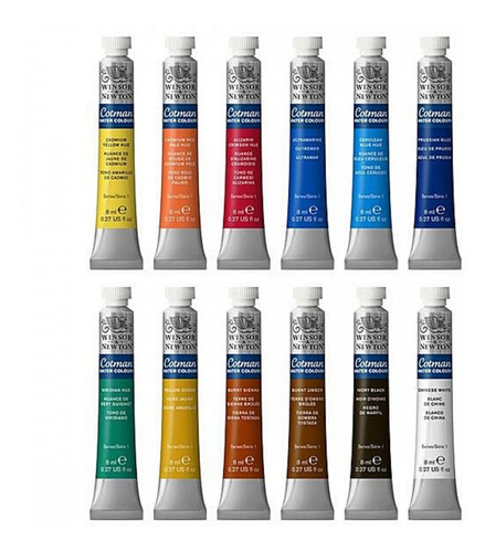 Juego Acuarelas Cotman 8ml 12 Tubos Winsor & Newton Arte