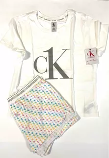 Calvin Klein Pijama Short Remera Con Bolsa De Guardado