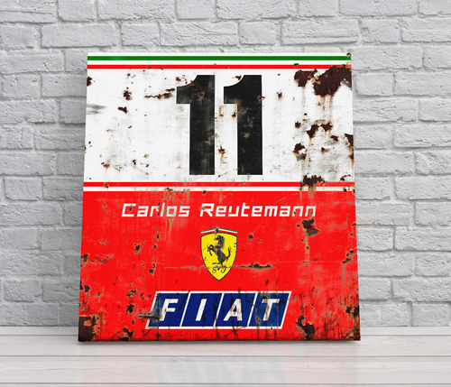 Carteles Carlos Reutemann Formula 1 Retro F1 Pvc 30x30 Cm