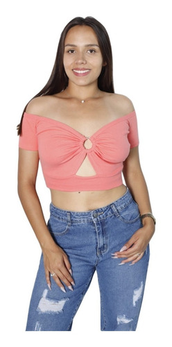 Crop Top Rib Estilo Mariposa    ( Hecho En Peru )