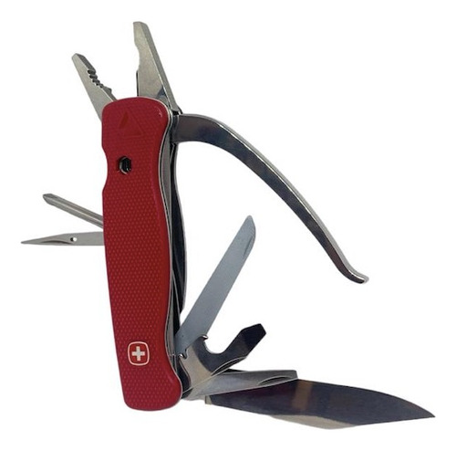 Navaja Wenger Swissgrip 120mm C/funda Y 3 Destornilladores Color Rojo