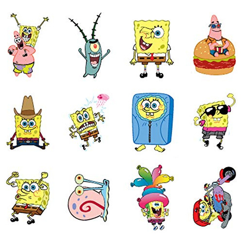 Bob Esponja Squarepants Divertidos Tatuajes Temporales En C.