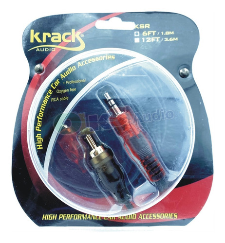 Cable Auxiliar 2 Rca A 1 Plug 3.5mm De 1.8mt. Krack Ksr-6ft