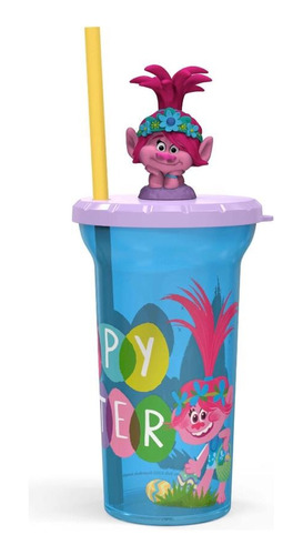 Vaso Con Pitillo De Trolls