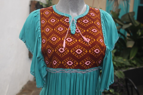 Vestido Fino Tradicional Larrainzar Chiapas Bordado México 