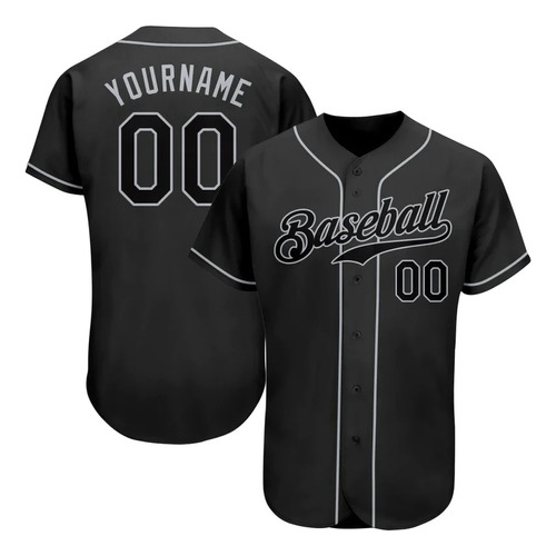 Camiseta De Béisbol Negra Personalizada Del Equipo