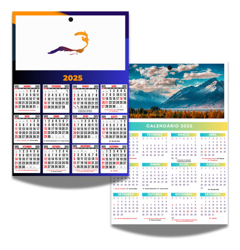Calendário Grande 30x42 Parede Personalizado Fosco 50un
