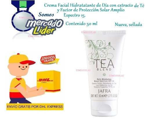 Crema Facial Hidratante de Día con Extracto de Té Amplio Espectro FPS 15 Jafra Tea Blend para piel normal a seca de 50mL