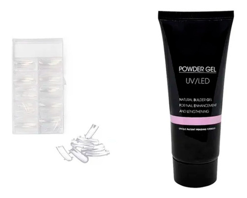 Kit Com 240 Moldes F1+ Powder Gel Para Alongamento De Unhas.