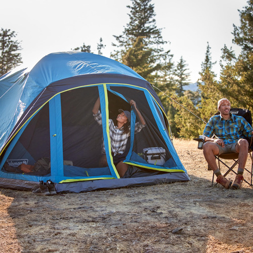 Carpa Skydome Oscura Para 4 A 6 Personas Impermeable Negro