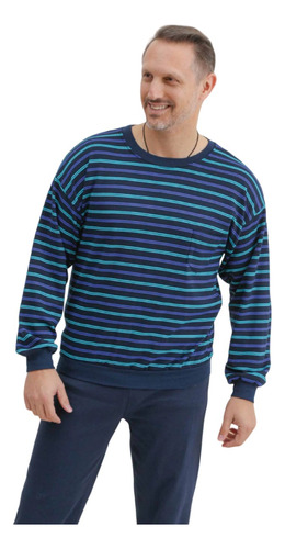 Pijama Hombre Invierno Manga Larga Rayado T62-68 Maxime 830e