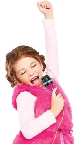 Microfone Infantil Com Pedestal Barbie Funciona De Verdade