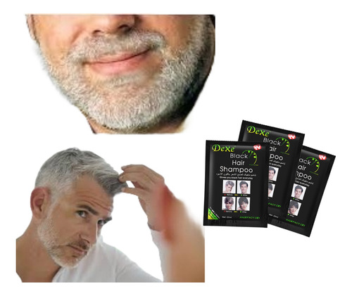 3 X Shampoo Pintar Cabelos E Barba Grisalhos  Em 5 Minutos  