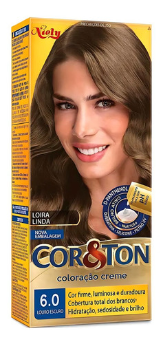 Tintura Creme Cor&ton 6.0 Louro Escuro 75ml. 6.0 Loiro Escuro