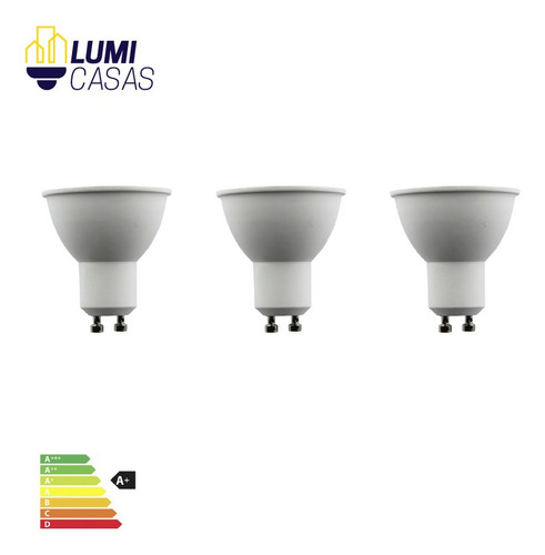 Pack De 3 Und Foco Dicroico Led 10w Gu10 Luz Cálida