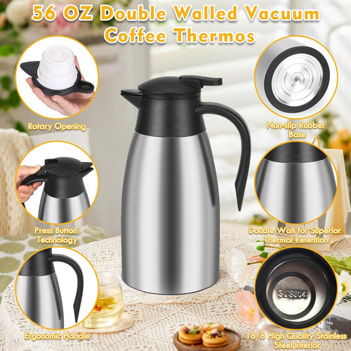 Termo De Café Térmico De Acero Inoxidable De 56 Oz (1...