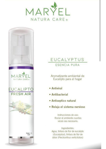 2 Pzas 125 Ml Aromatizante Ambiental De Eucalipto P/el Hogar