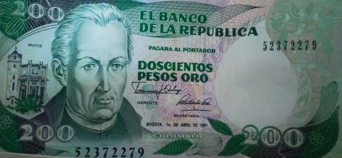 Billete De 200 Pesos Colombiano 
