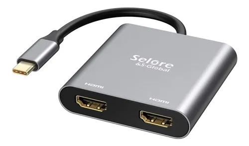 Adaptador Usb C A Doble Hdmi 2 Monitores 4k Extendido Pc