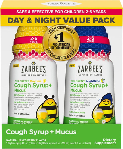 Zarbees Cough Syrup 2 Pack Jarabe Para La Tos Importado