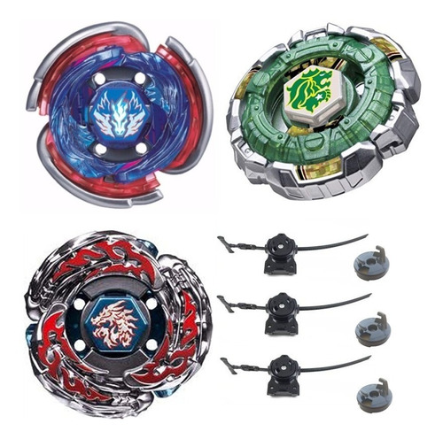 3 Beyblades Lançador Speed Originais Rapidity Ferro + Brinde