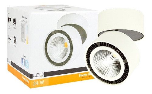 Lampara Spot Sobreponer Led Blanco 24w Luz Suave Calida Tecnolite PTLLED-209/24W/30B