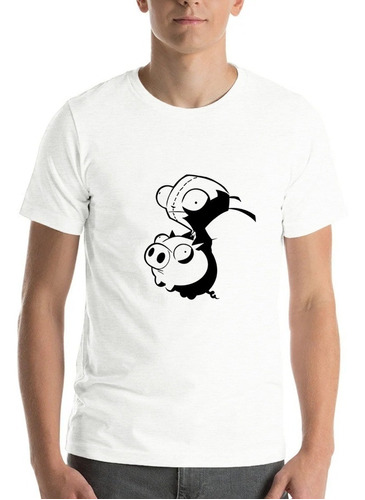 Polera Estampado Invasor Zim Gir Y Cerdo Hombre Niño