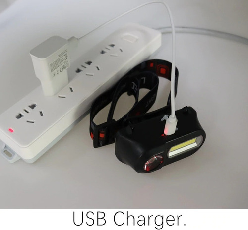 Mini Linterna Frontal Led Portátil Xpe + Cob Frontal.