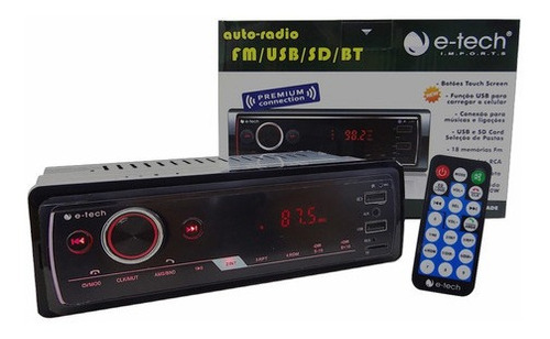 Imagem 1 de 8 de Radio Mp3 Player E-tech Premium C/ Fm Usb Sd Aux E Bluetooth