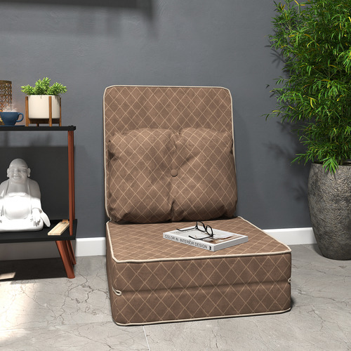 Puff Solteiro Marrom Dobrável Confortável E Funcional, Ideal Para Sala Ou Quarto, Compacto E Sofisticado, Perfeito Como Assento Extra Ou Apoio Para Os Pés, Design Moderno E Elegante Modelo: Matelassê