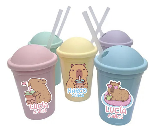 15 Vasos Capibara Souvenirs Cumpleaños Personalizado