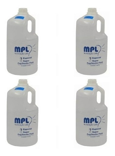 Imagem 1 de 2 de Fluido Liquido Máquina De Fumaça Mpl 5l Neutro Kit Com 4