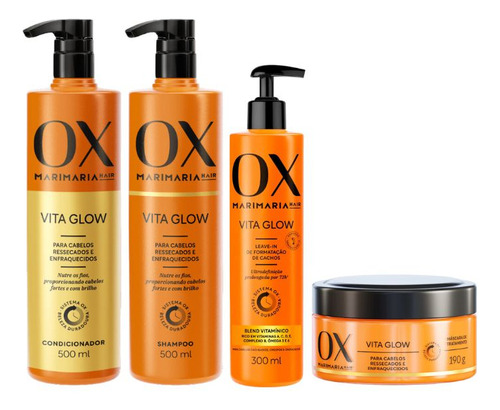 Kit Ox Vita Glow Mari Maria Cond+ Shampoo+ Mascara+ Leave-in
