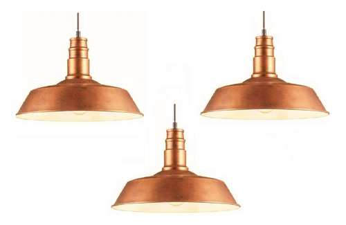 Set De 3 Lamparas Vintage Color Bronce