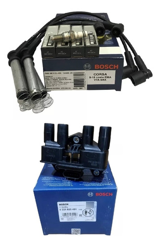 Juego De Cables Bosch + Bujias + Bobina Bosch Spin 1.8 8v