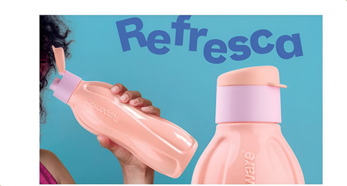 Garrafa Eco Tupperware Plus Rosa Chá 750 Ml Nova Cor