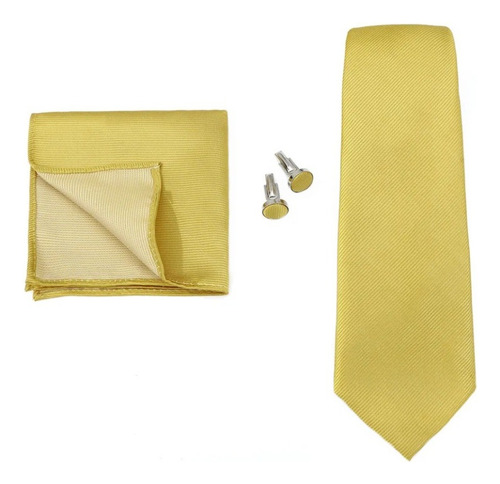 Set Corbata + Pañuelo + Colleras (gemelos) Varios Colores