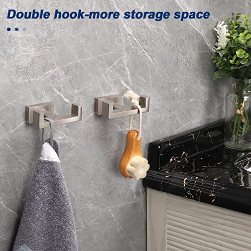 Gancho Doble Para Toallas De Baño Nearmoon, Acero Inoxidable