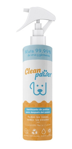 Desinfectante De Perros Sanitizante Patas/pelaje Clean Pawer