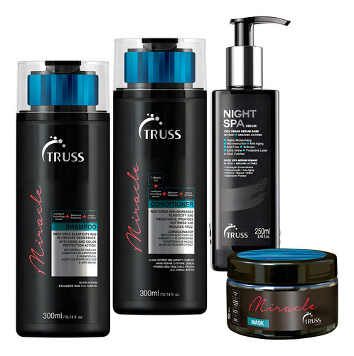 Truss Miracle Shampoo Condicionador Mascara Night Spa Kit
