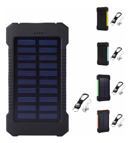 A Banco De Energía Solar Led Doble Usb 8000mah 1 Puertos