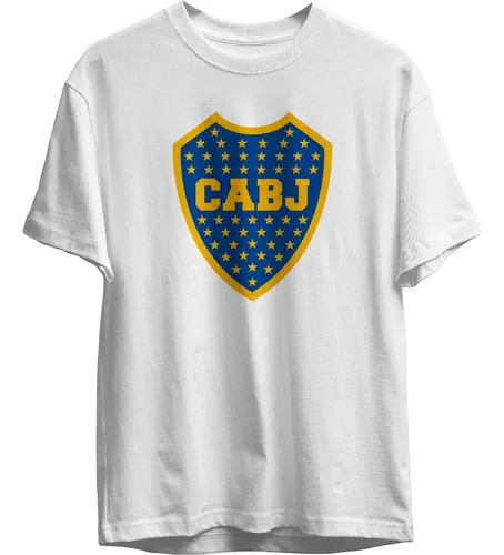 Remera Blanca Boca Juniors Escudo En El Pecho