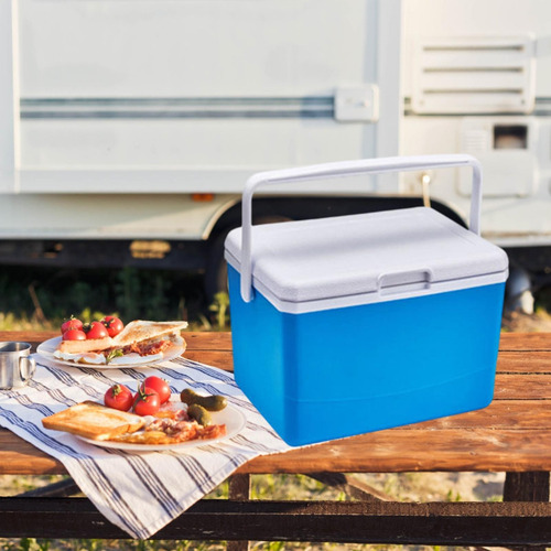 Caja De Cofres De Hielo Caja De Enfriador Conveniente Azul