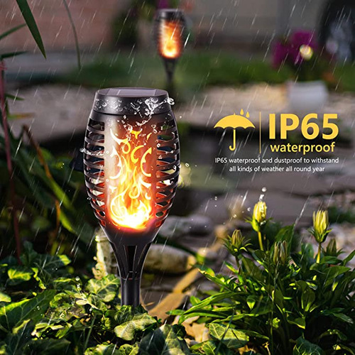 T Lámpara Jardín De Luz Solar Antorcha Impermeable 6pcs/set