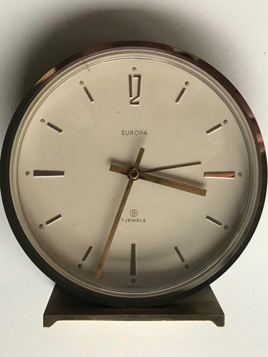 Reloj Despertador Vintage A Cuerda De Bronce Europa Germany